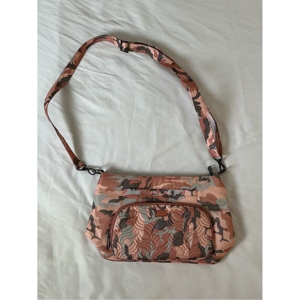 Lug Samba XL Crossbody Bag - Pink Camo Quilted Travel Organizer Lightweight - Picture 1 of 8